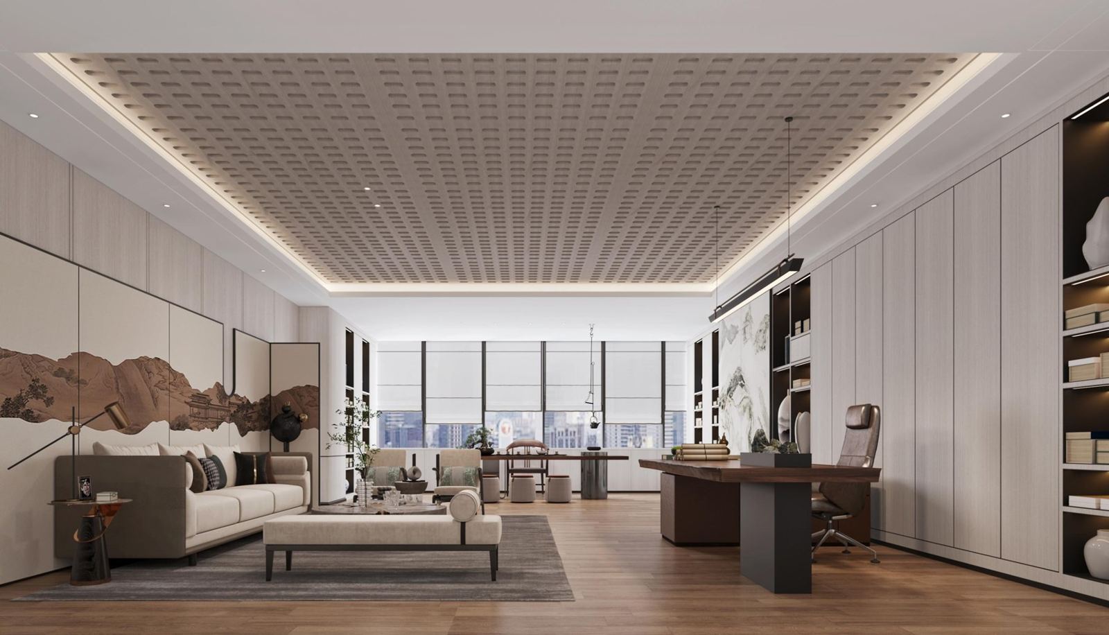 Executive office and lounge — Rendering